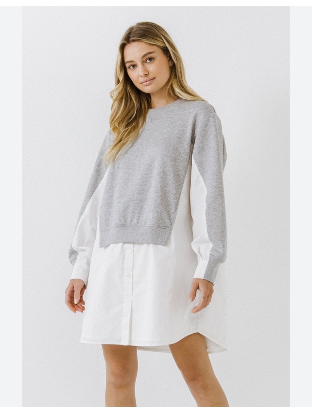 English Factory Poplin Combo Knit Dress Size‎ Small